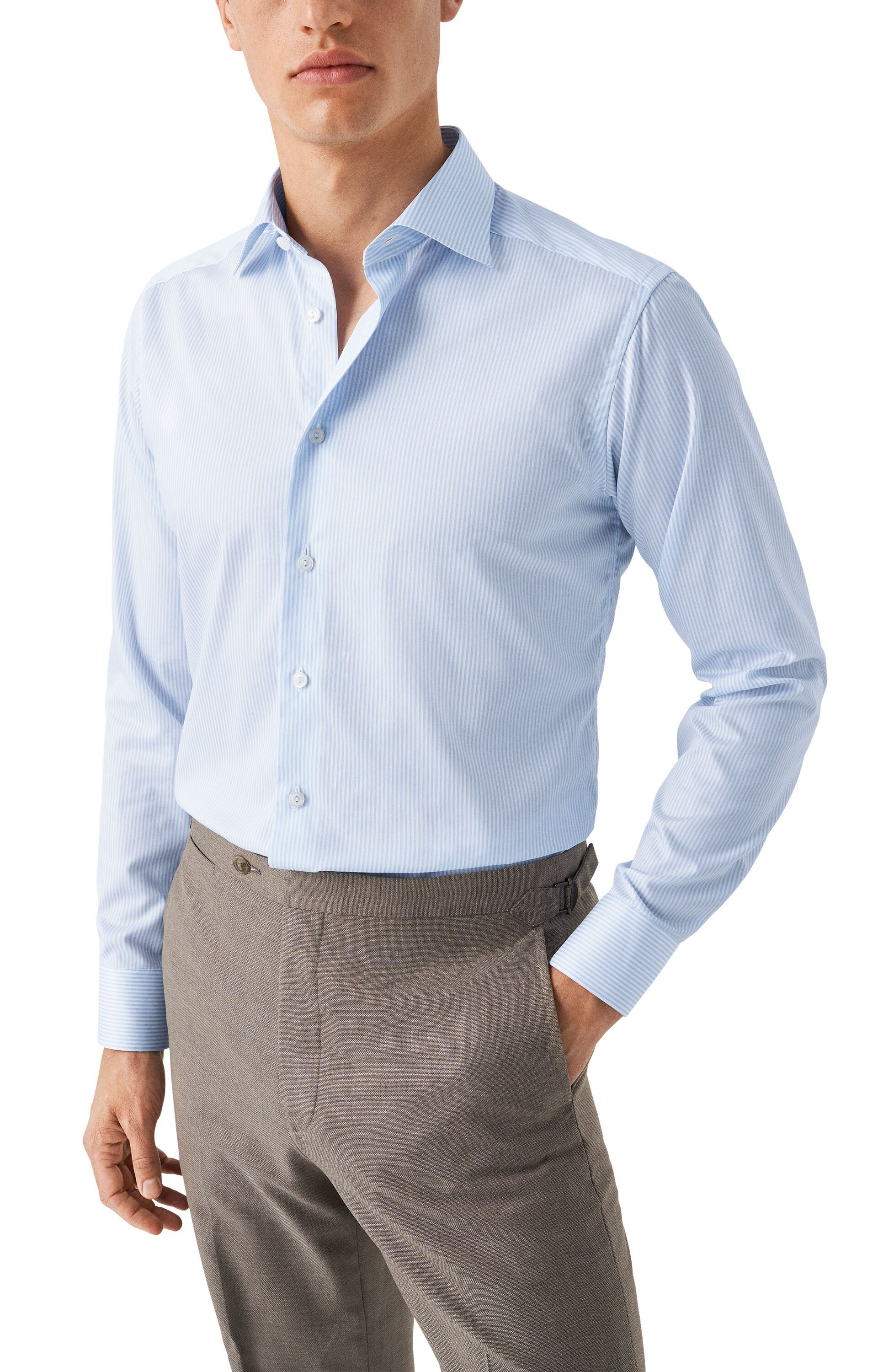Contemporary Fit Light Blue Twill Shirt
