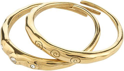 FIRE ringe 2-i-1 s&aelig;t, guldbelagt