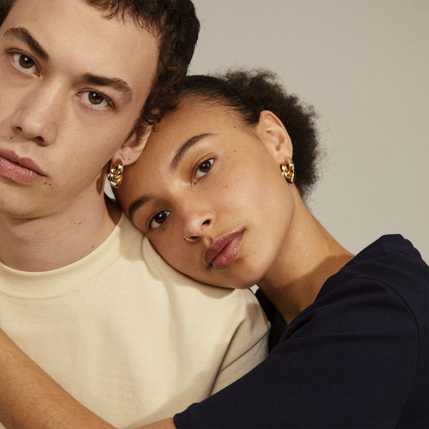 IOKASTE recycled chunky hoops gold-plated