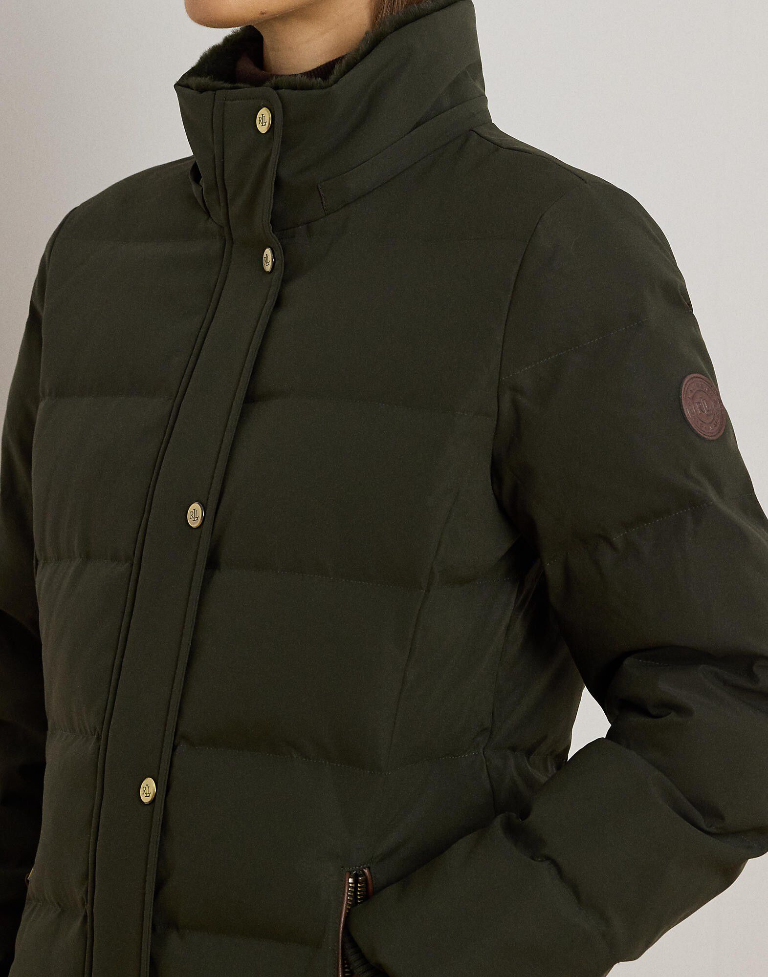 Faux-Fur-Trim Hooded Down Coat