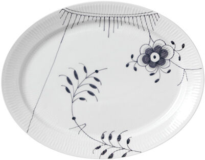 Black Fluted Mega Dish Oval 35cm