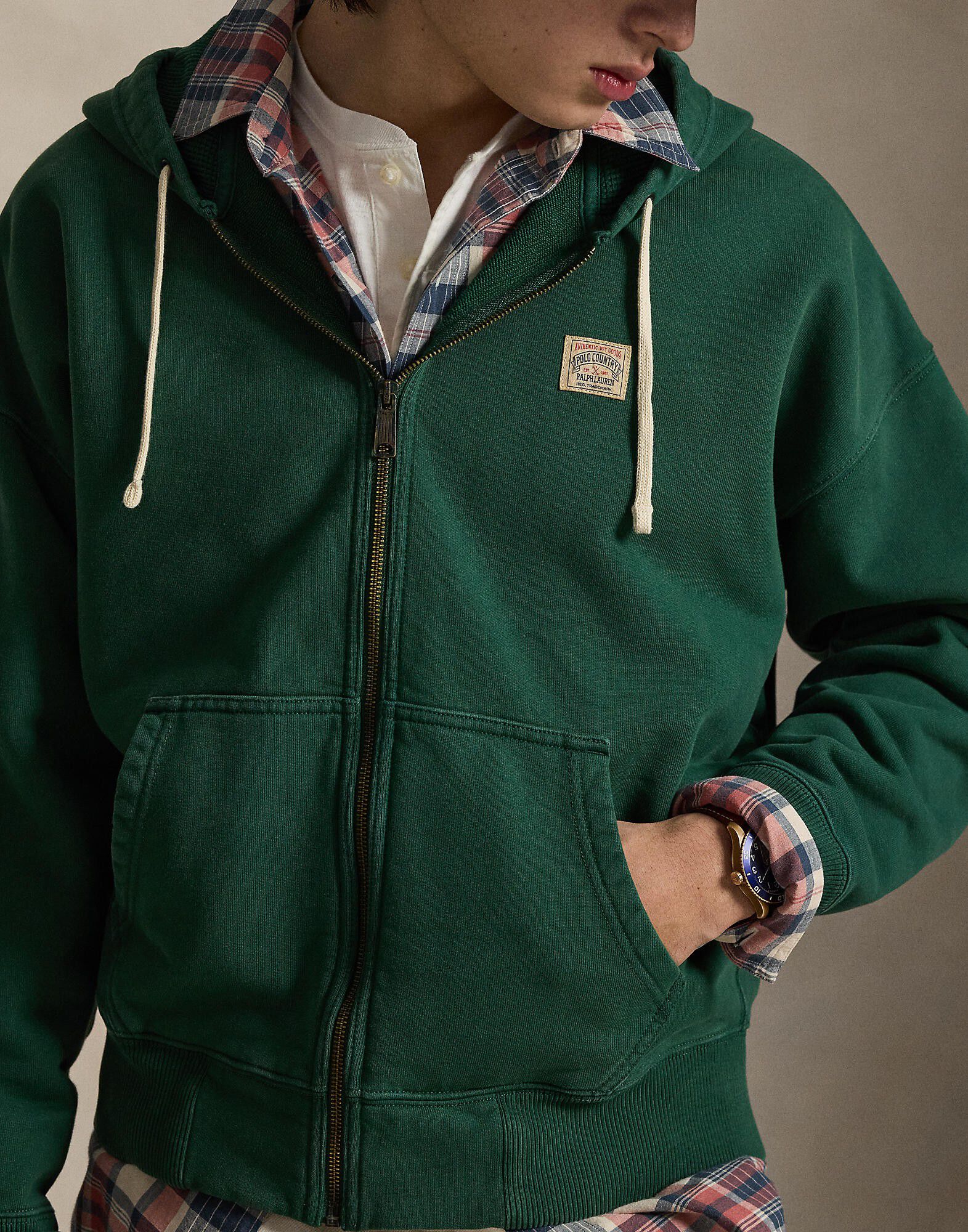 Relaxed Fit Loopback Fleece Hoodie