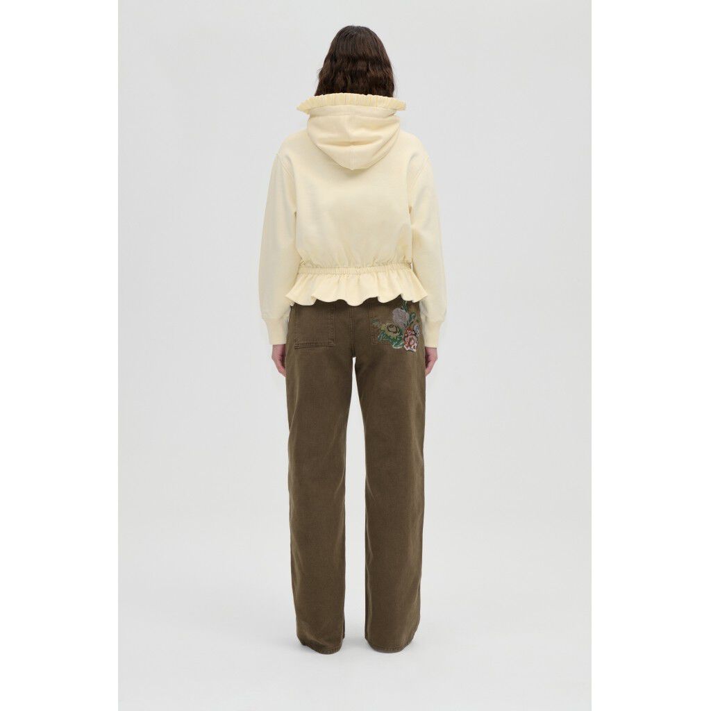 2430 Terry, Ruffled Hoodie Sweatshirt