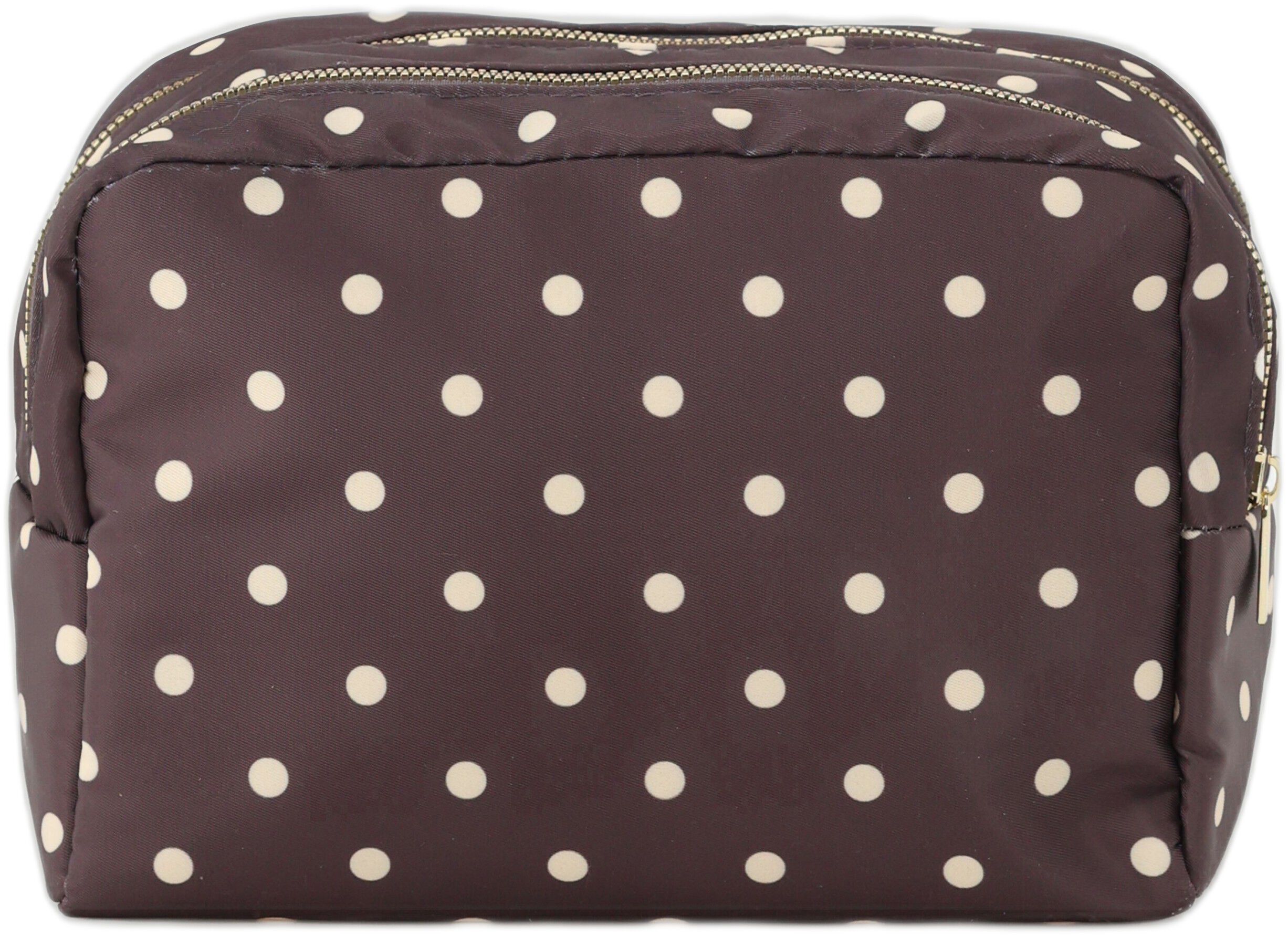 Toiletbag big polkadot brown