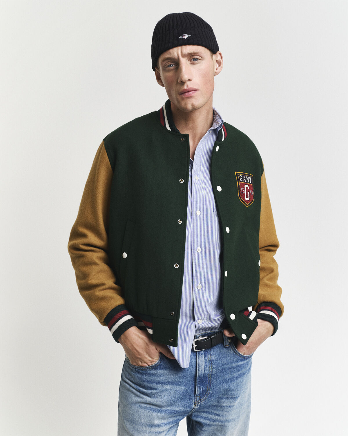 WOOL BLEND VARSITY JACKET