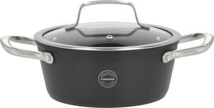 Gryte med glasslokk Travo 2,1 liter 20 cm Svart Aluminium