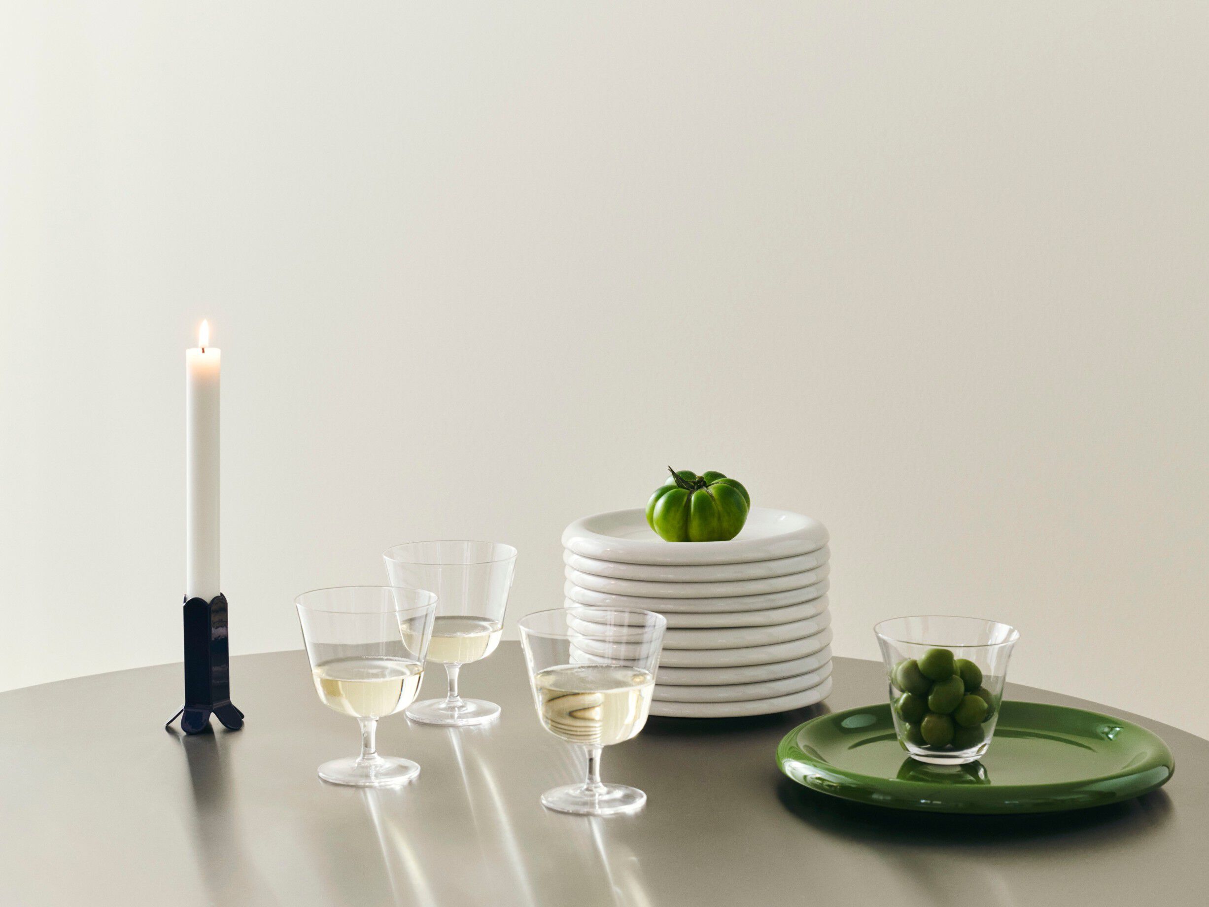 Curve Stem Glass-Set of 2-Small-Clear