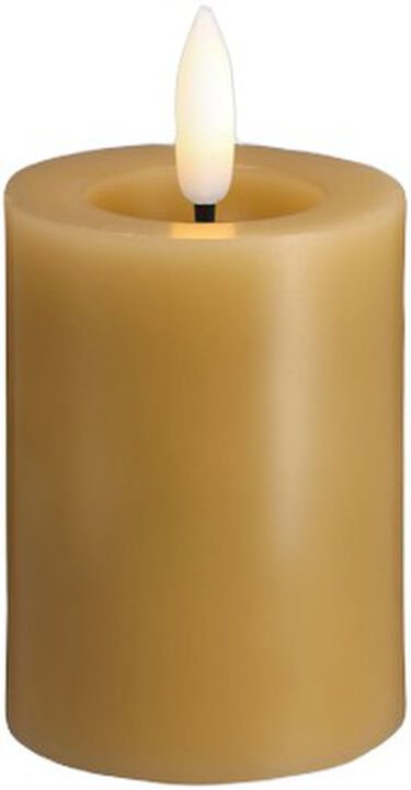 Moods & More - LED Pillar Candles, Silk, Melted, Honey mustard, 49x75