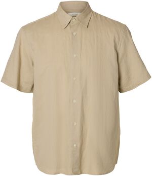 SLHREGCLAY LINENBLEND SS SHIRT CLA