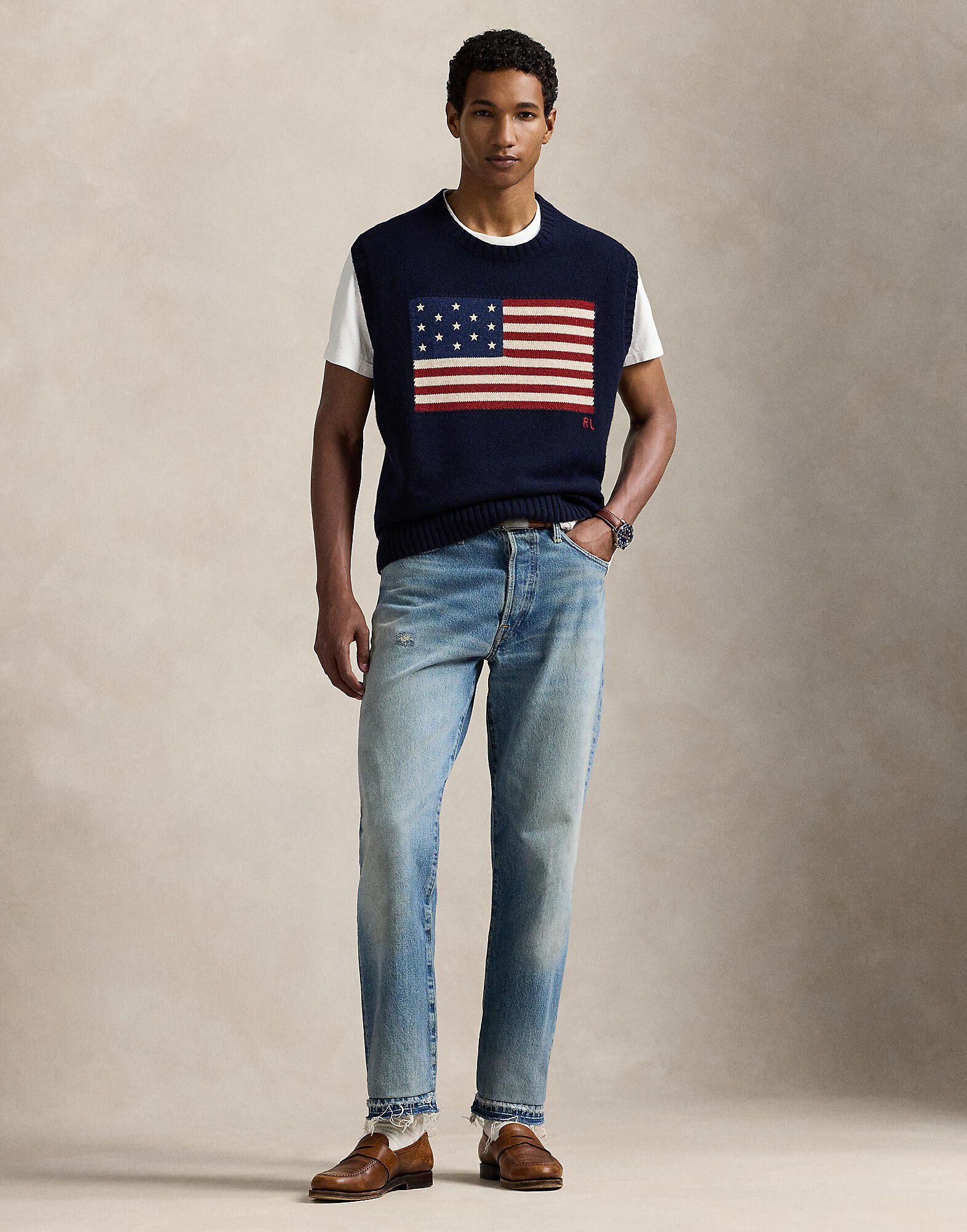 Big Fit Flag Sweater Vest