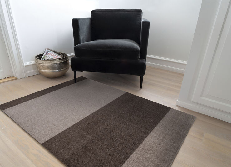 Løber, 130x90 cm, stripes-horizon sand/brun