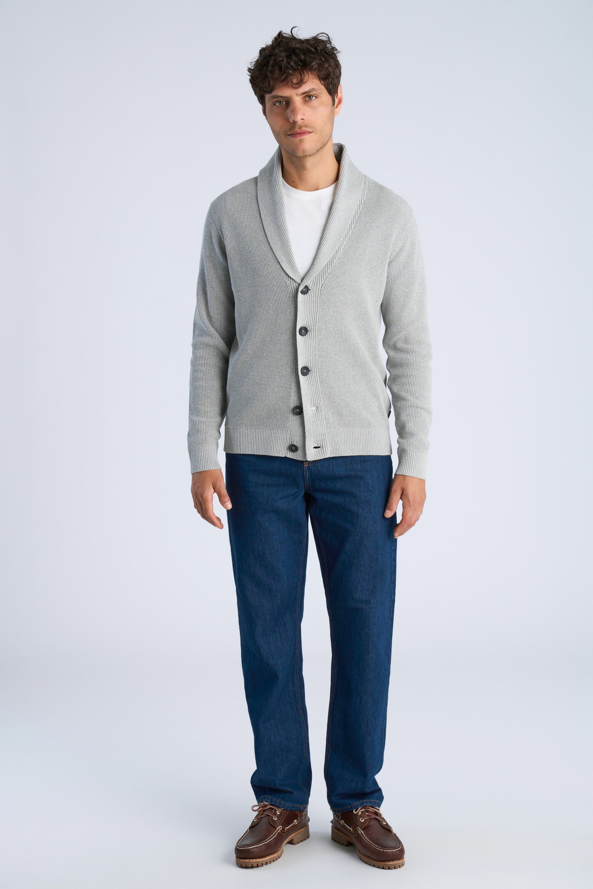 Recycled shawl collar cardigan