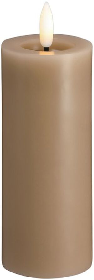 Moods & More - LED Pillar Candles, Silk, Melted, Sand, 49x125 mm