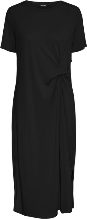 PCANORA SS O-NECK MIDI KNOT DRESS B