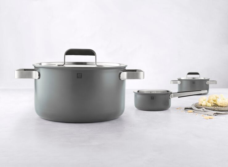 Gryde- og pandesæt, 3-dele, 18/10 rustfrit stål