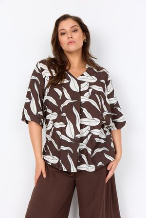 Curvy WA-HERMINA 2 Bluse M&oslash;rk brun