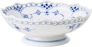 Blue Fluted FL Bowl on Foot 37cl