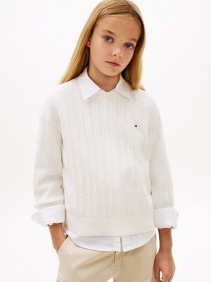 POINTELLE CABLE SWEATER