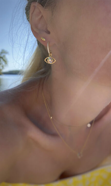 Multi-Zircon Eye Hoops