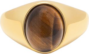 Women's Oval Tiger Eye Signet Ring