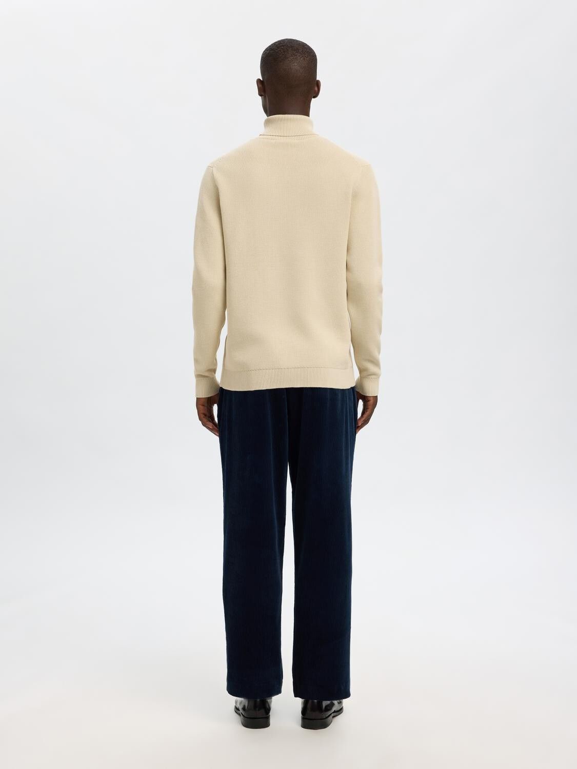 SLHDANE LS KNIT STRUCTURE ROLL NECK