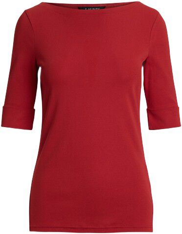 Stretch Cotton Boatneck Tee