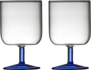 Vinglass Torino 30 cl 2 stk. Klar/Blå