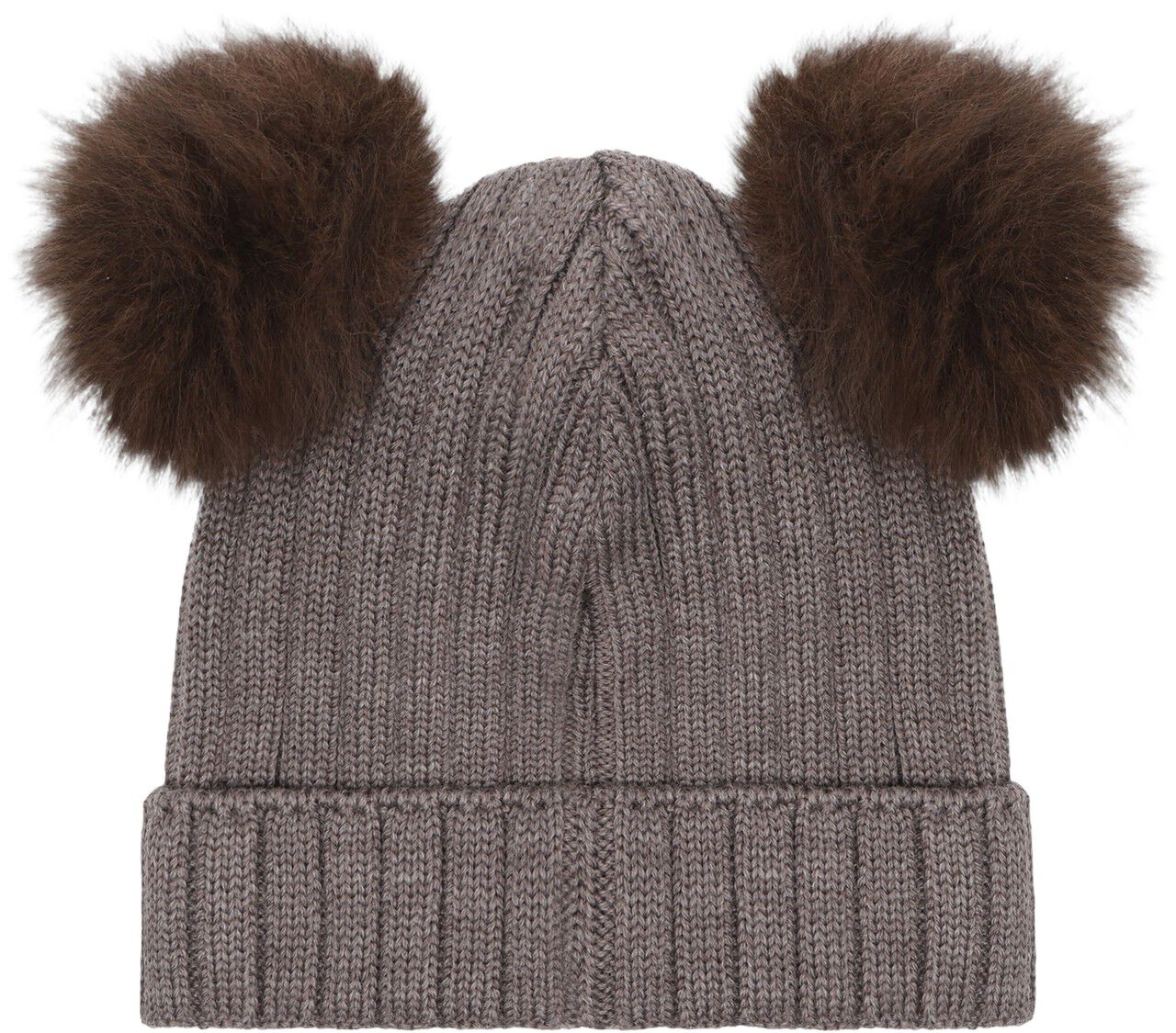 Hat Knit Alpaca Pompoms
