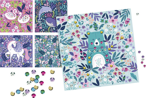 Auzou - Aktivitetssæt - Kunst med pailletter