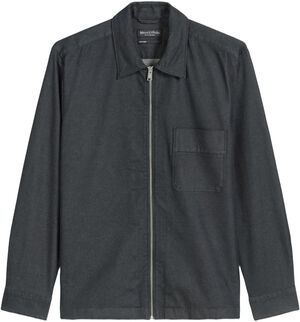 Overshirt with camp collar,zipper a