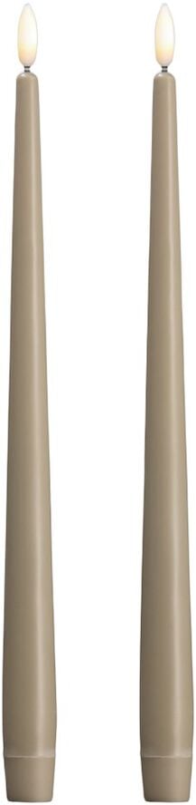 Moods & More - LED taper candle, Silk, Slim, Kit grey, 2-pack, 23x300