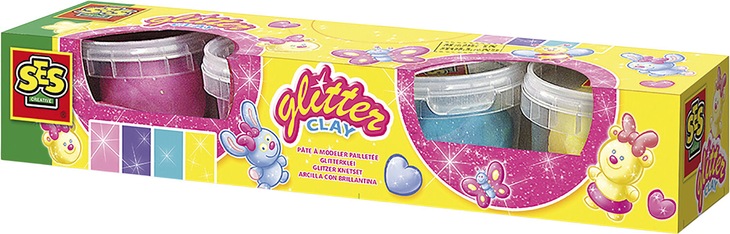 SES Creative - Modellervoks med glimmer 4x90gr