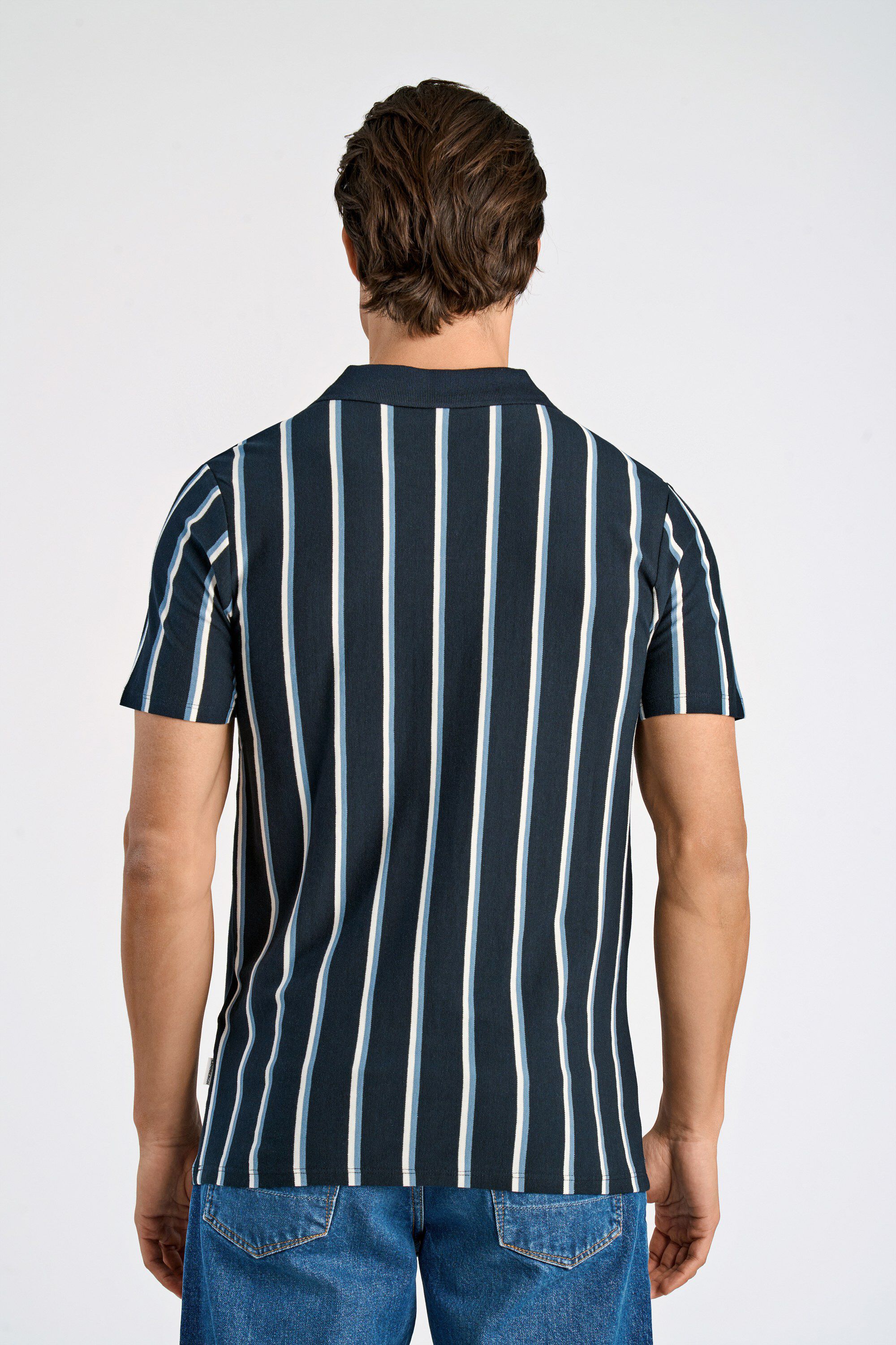 Striped piqu&eacute; polo shirt S/S