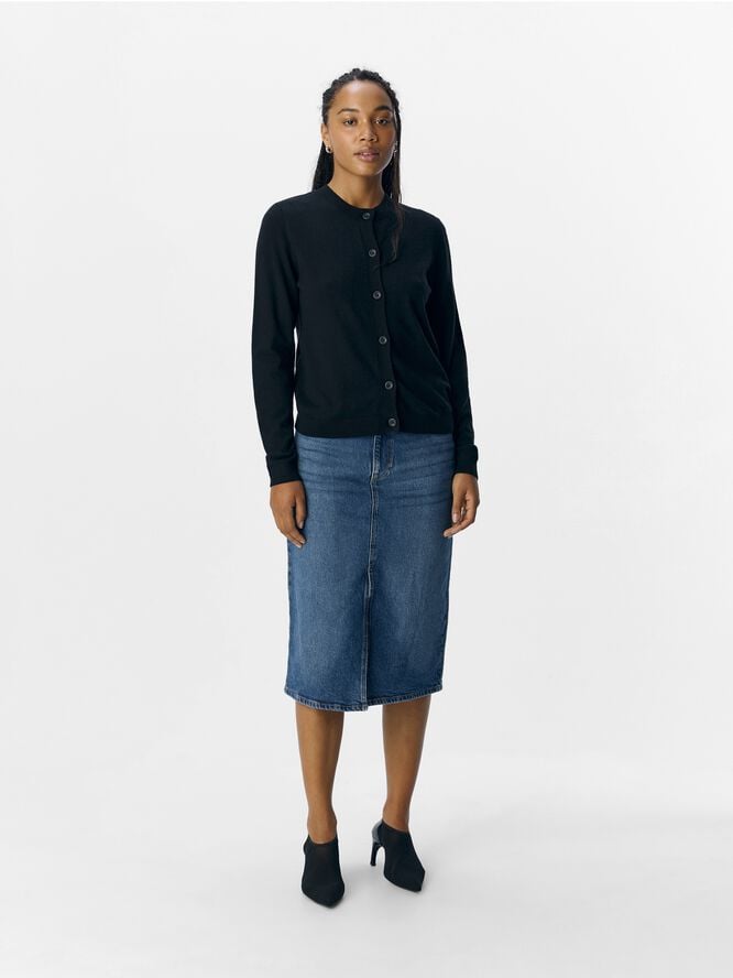 OBJTHESS L/S SHORT CARDIGAN NOOS