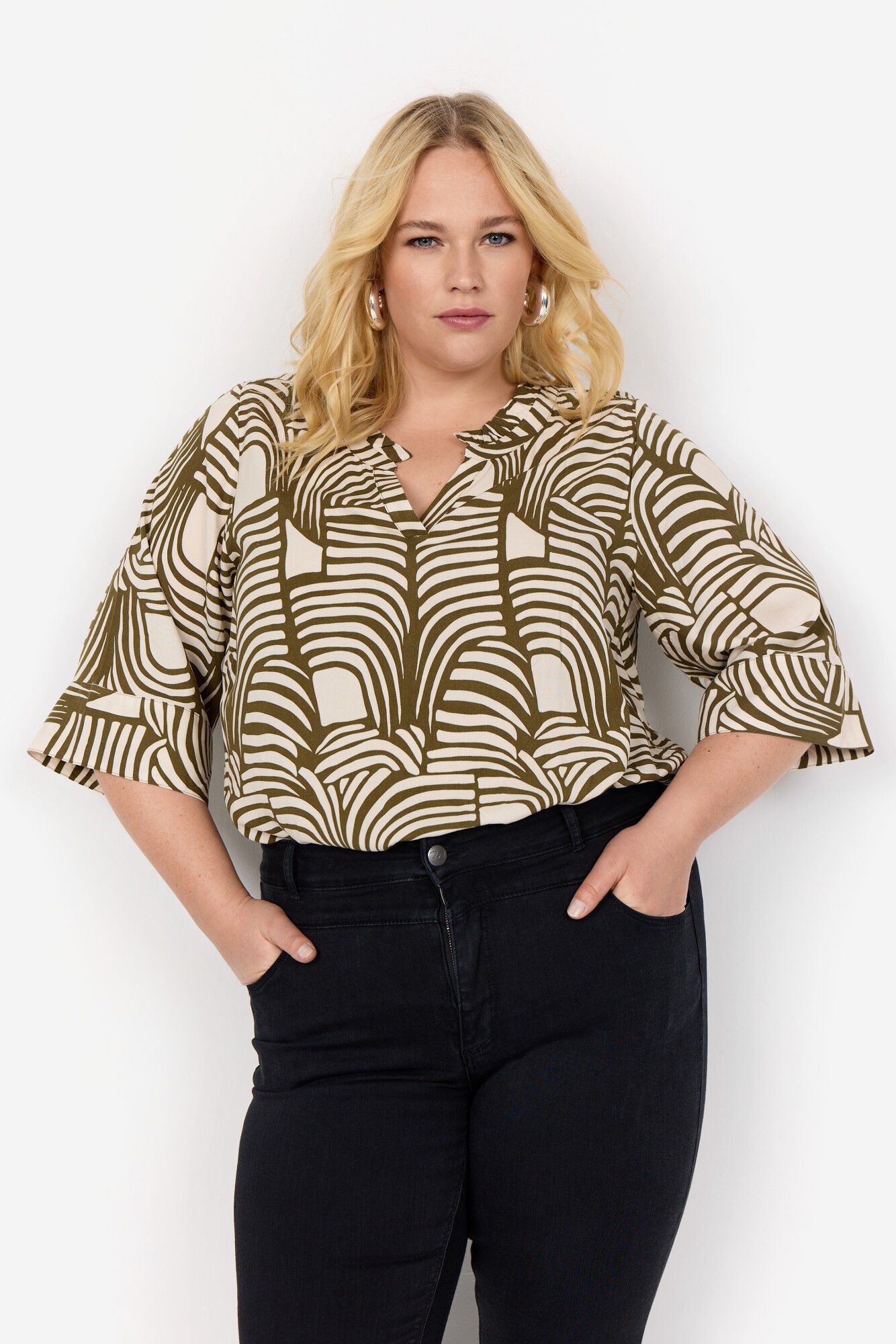 Curvy WA-LOVIS 2 Bluse Oliven