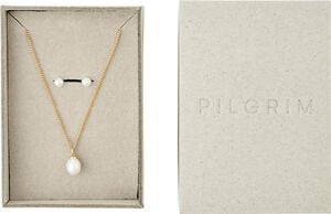 EVENA gift set, necklace & earstuds, gold-plated