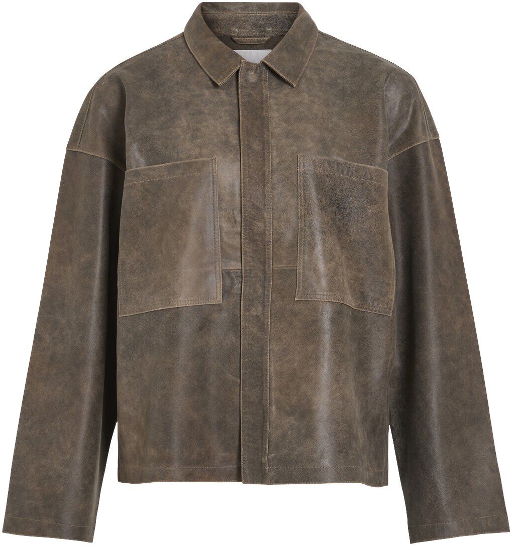 Rounila Ls Leather Overshirt/1