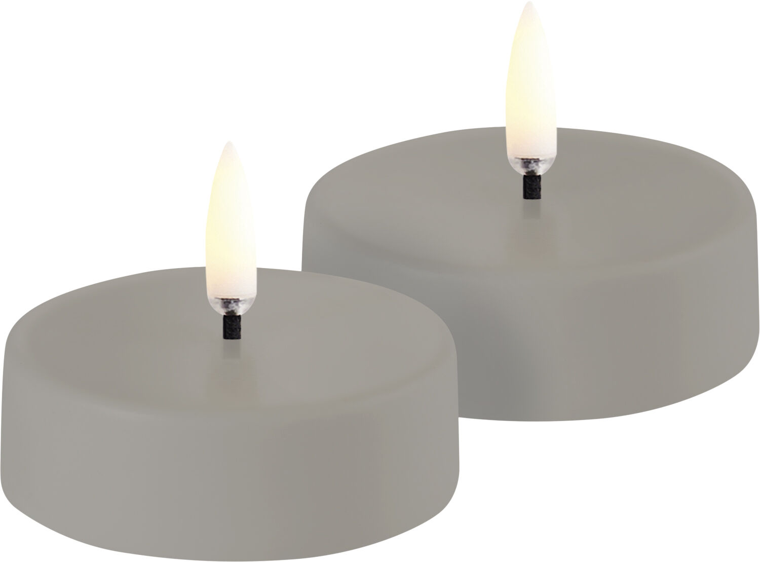 LED rechargeable maxi tealight, Sandstone plain, 6x2,3 cm