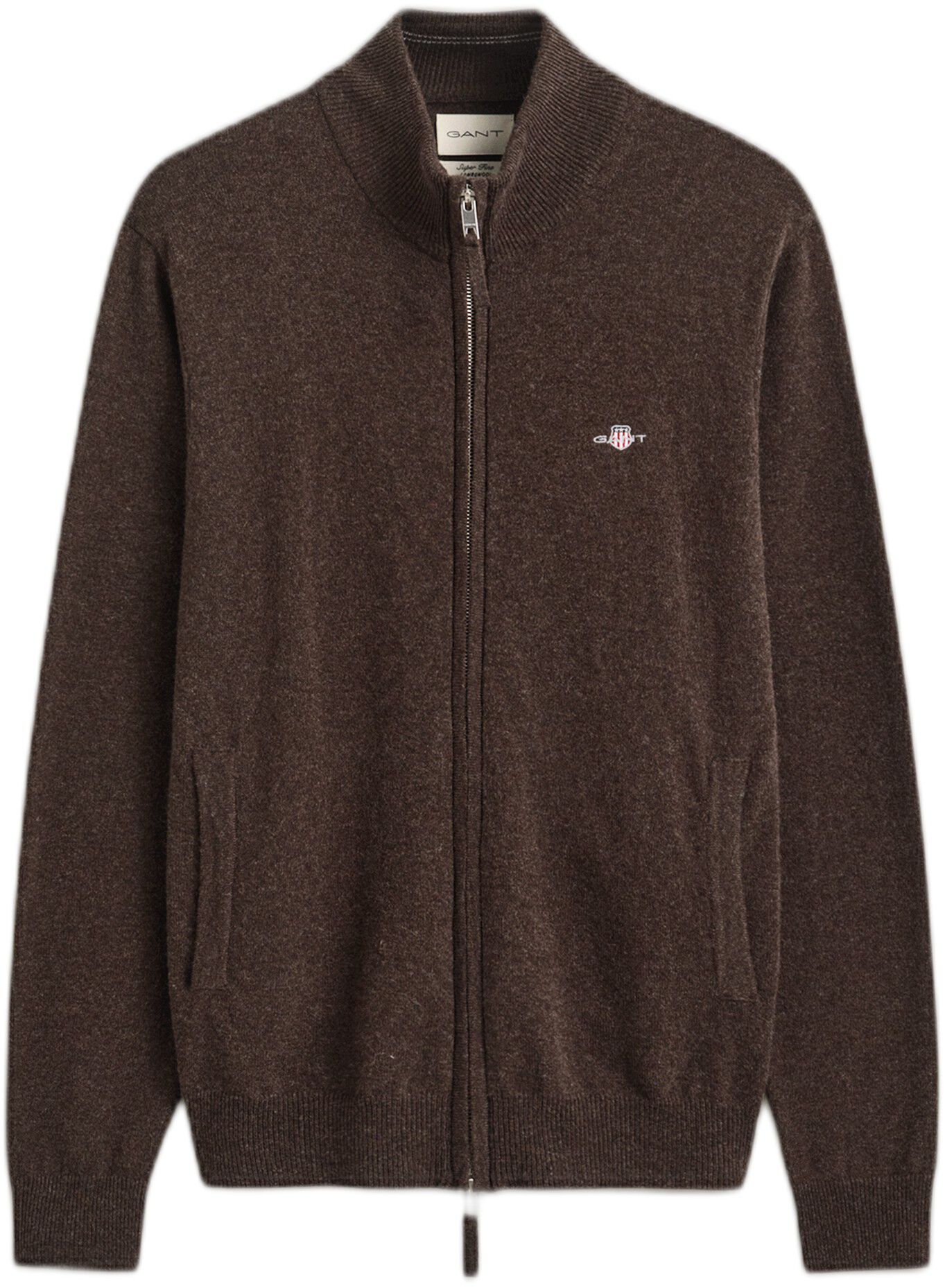 SUPERFINE LAMBSWOOL ZIP CARDIGAN