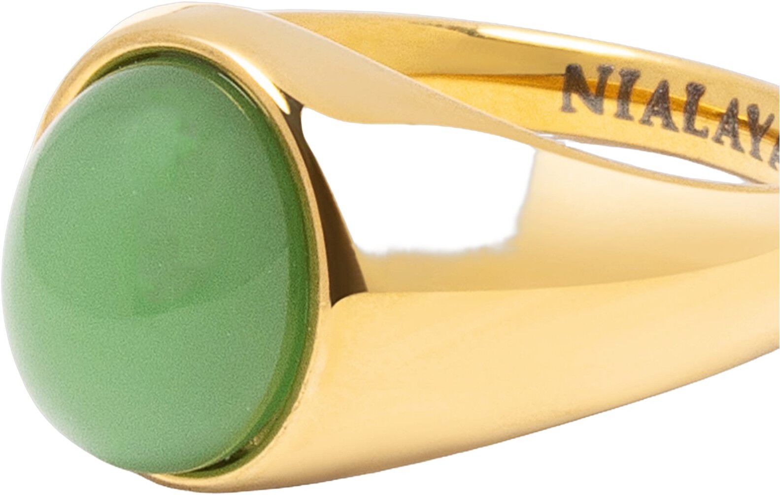 Women's Oval Green Aventurine Signet Ring