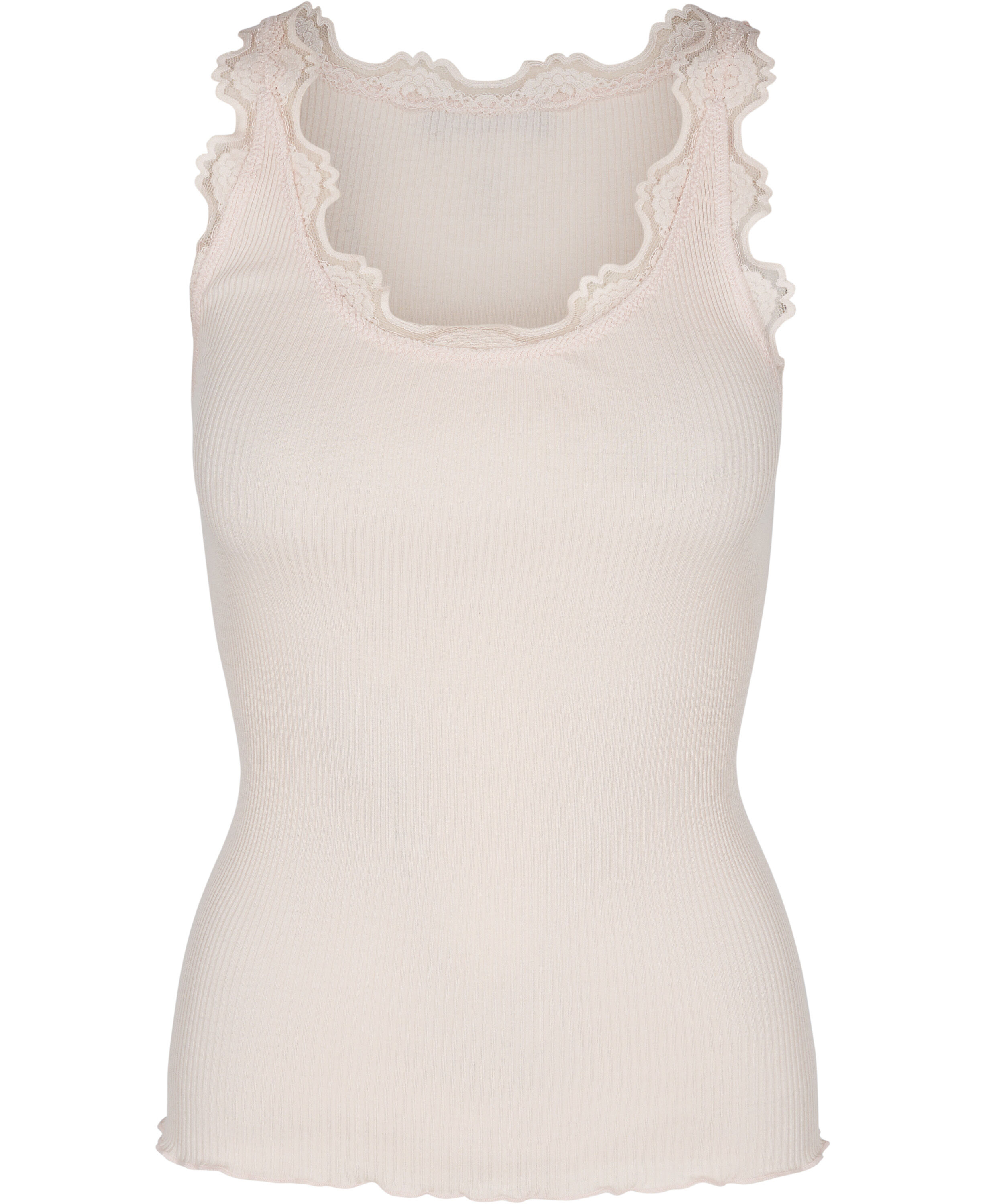 Silk top regular w/vintage lace