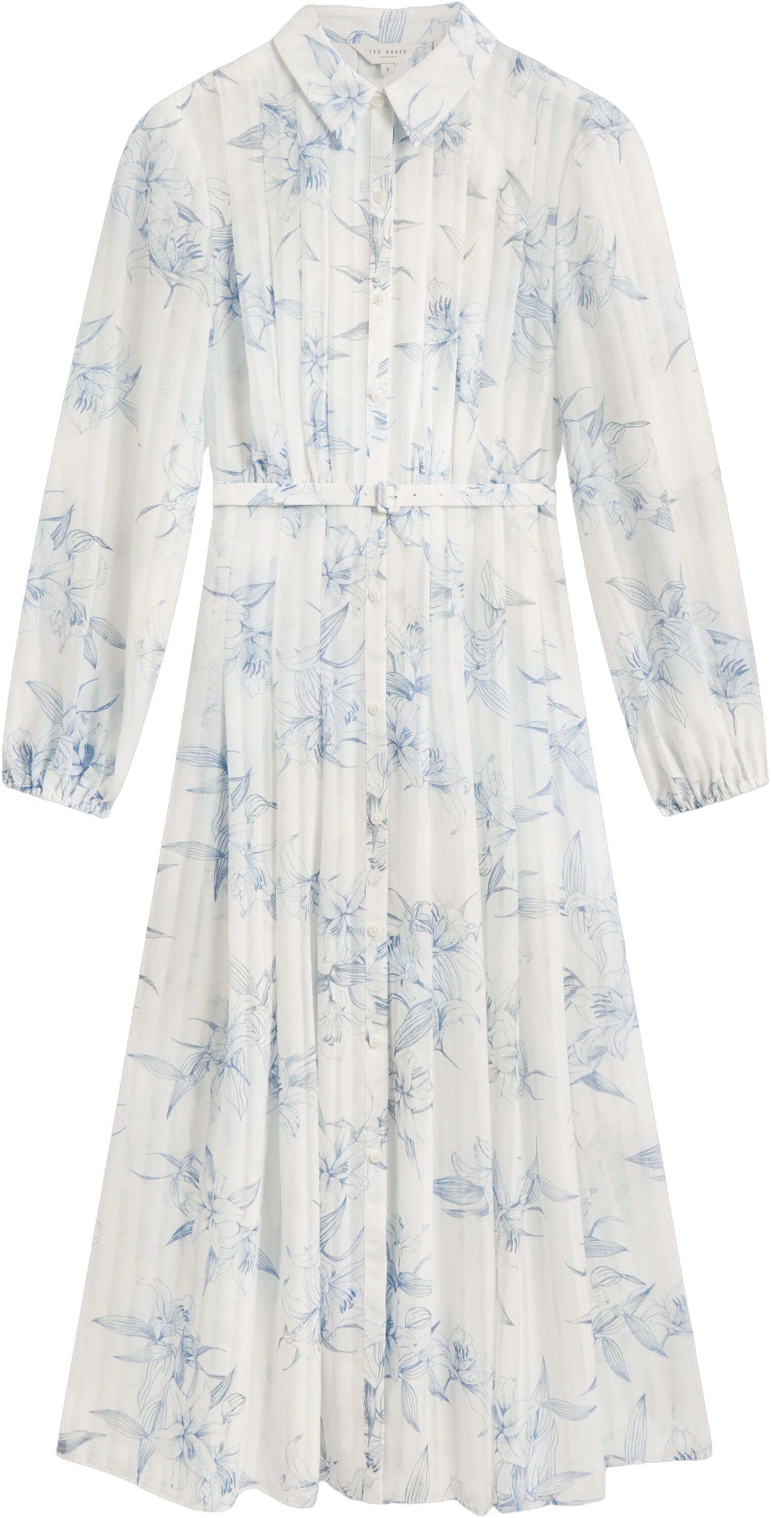 BERNIA Pleated Midi Printed Shirt D