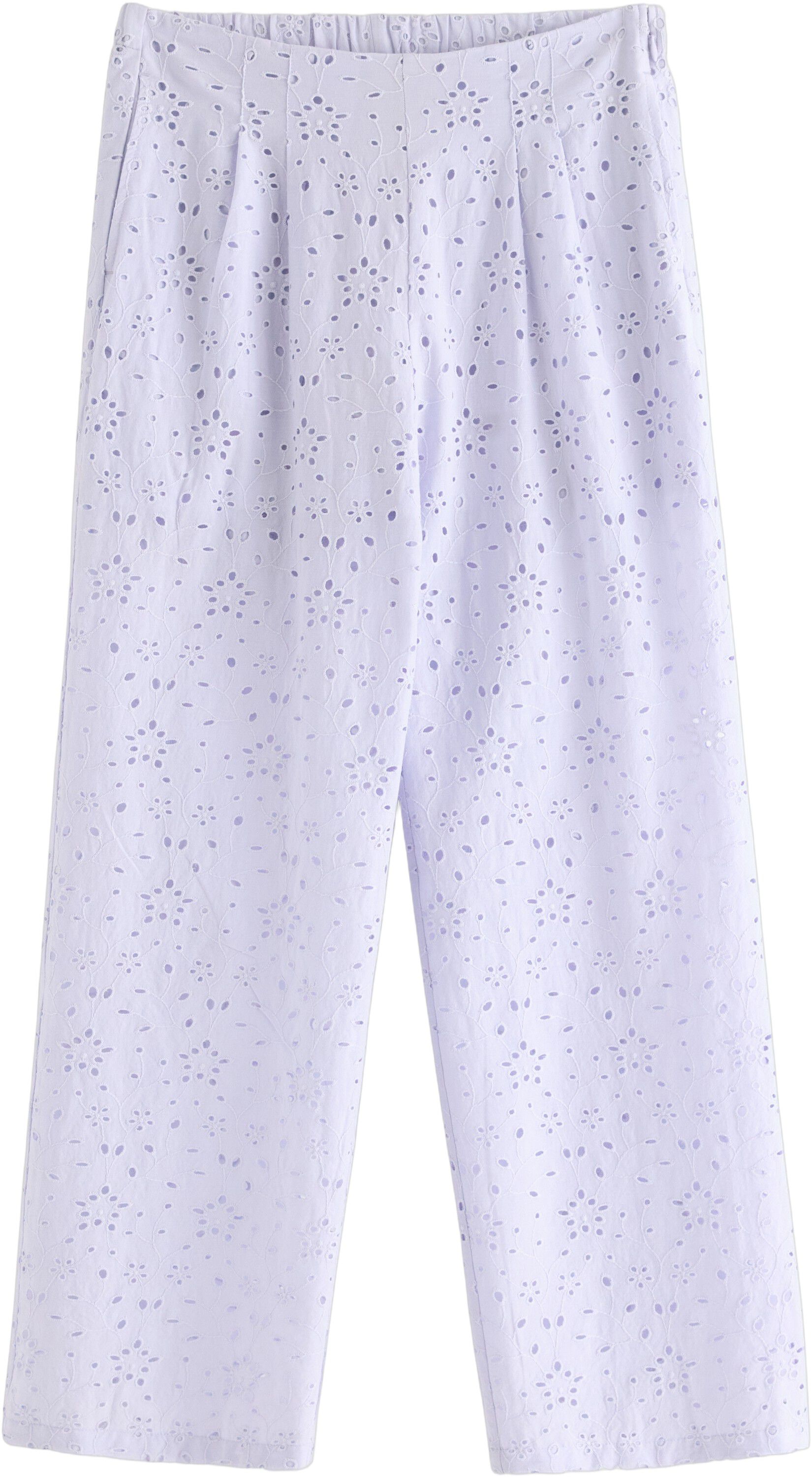 Trousers in broderie anglaise with