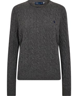 Cable Wool-Cashmere Crewneck Sweater
