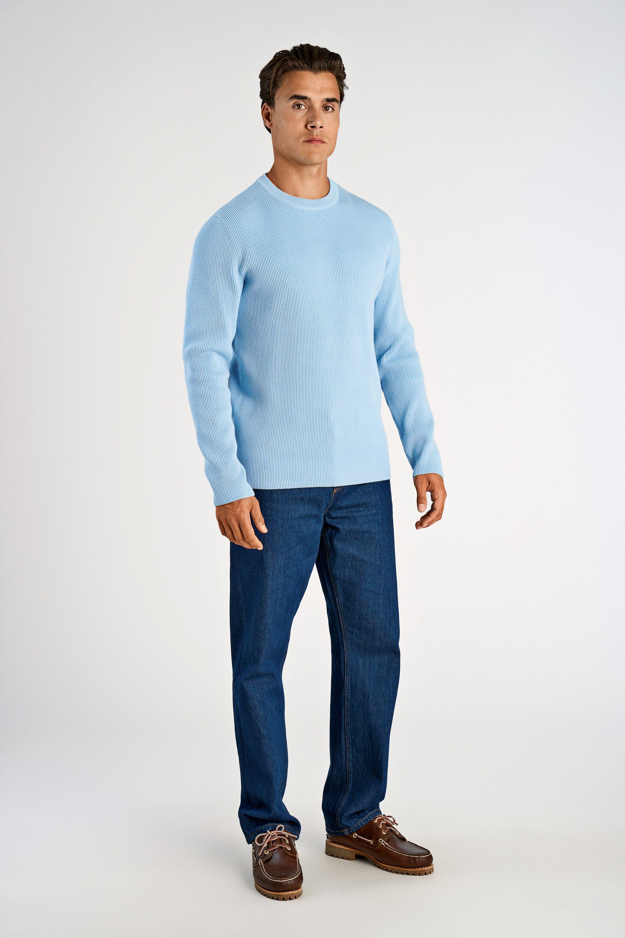 Rib knitted o-neck knit