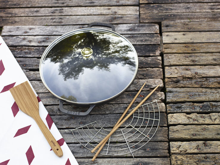 Wok med glaslåg 30 cm