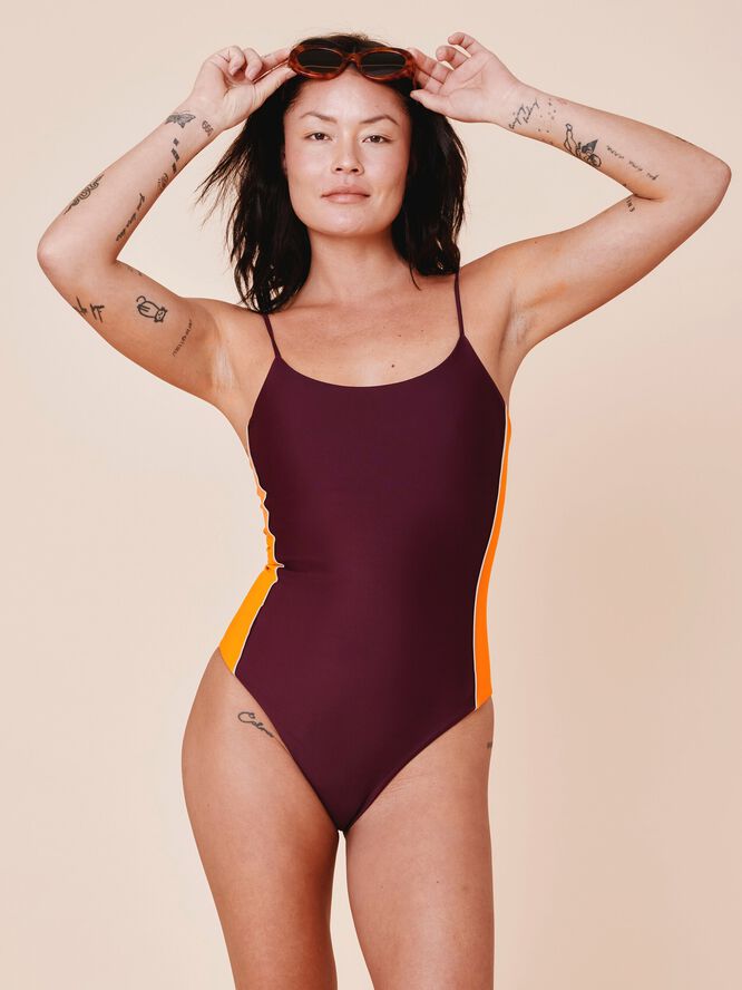 Penida Colorblock badedragt - Deep/Flame