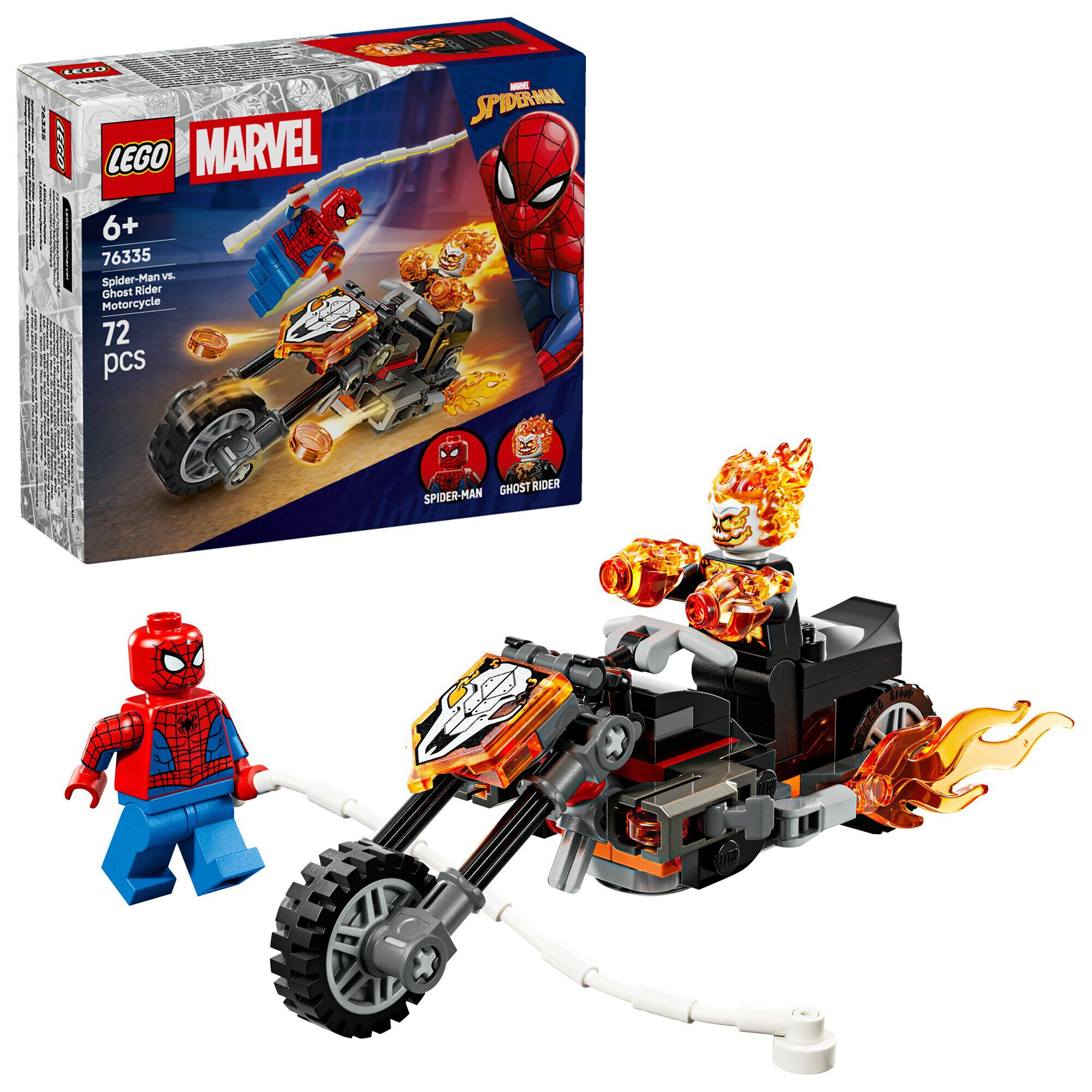 Spider-Man mod Ghost Rider p&aring; motorcykel 76335