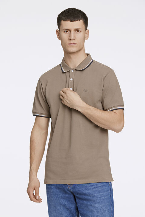 Polo shirt w. contrast piping