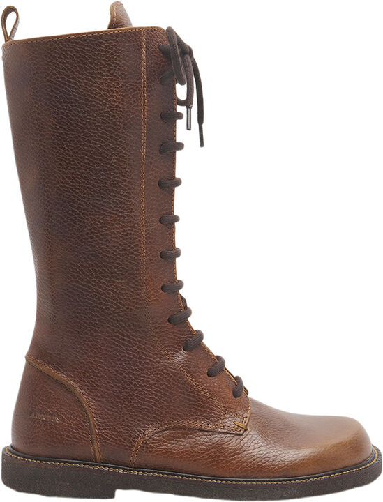 Langskaftet snørestøvle med kontras